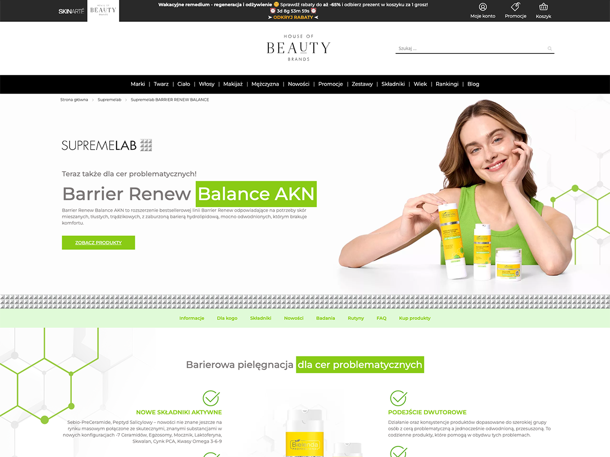 Supremelab Barrier Renew Balance AKN – landing page