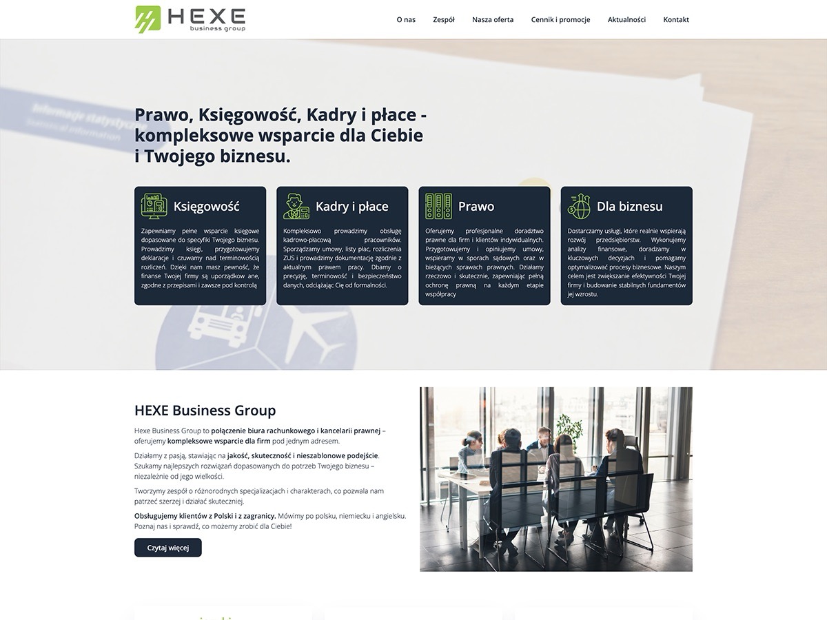 Hexe Business Group – redesign strony