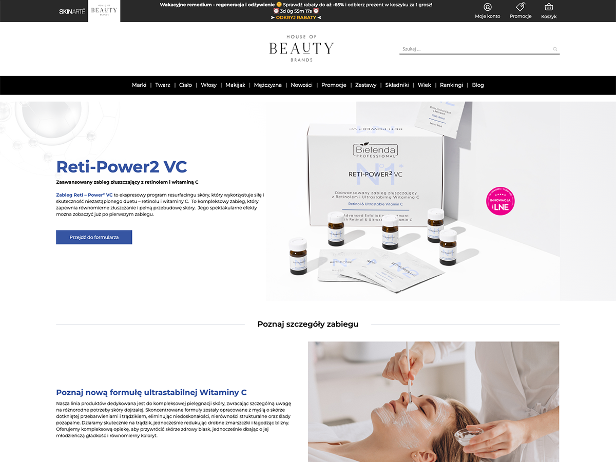 Reti-Power2 VC – landing page zabiegu gabinetowego