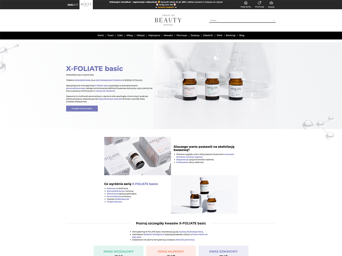 X-Foliate Basic – landing page monopeelingów